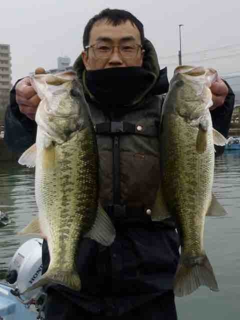ブラックバス52cm 3匹 の釣果 21年3月16日 小林貸船釣具店 滋賀 琵琶湖 釣割