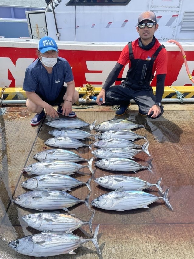 カツオ4 50kg 9匹 の釣果 21年7月7日 日立丸 茨城 日立港第五埠頭 船釣り予約 キャスティング船釣り予約