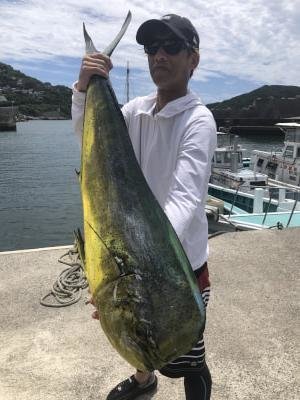 シイラ108cm 3匹 の釣果 22年8月12日 上野渡船 Bluewater 和歌山 大引港 船釣り予約 キャスティング船釣り予約