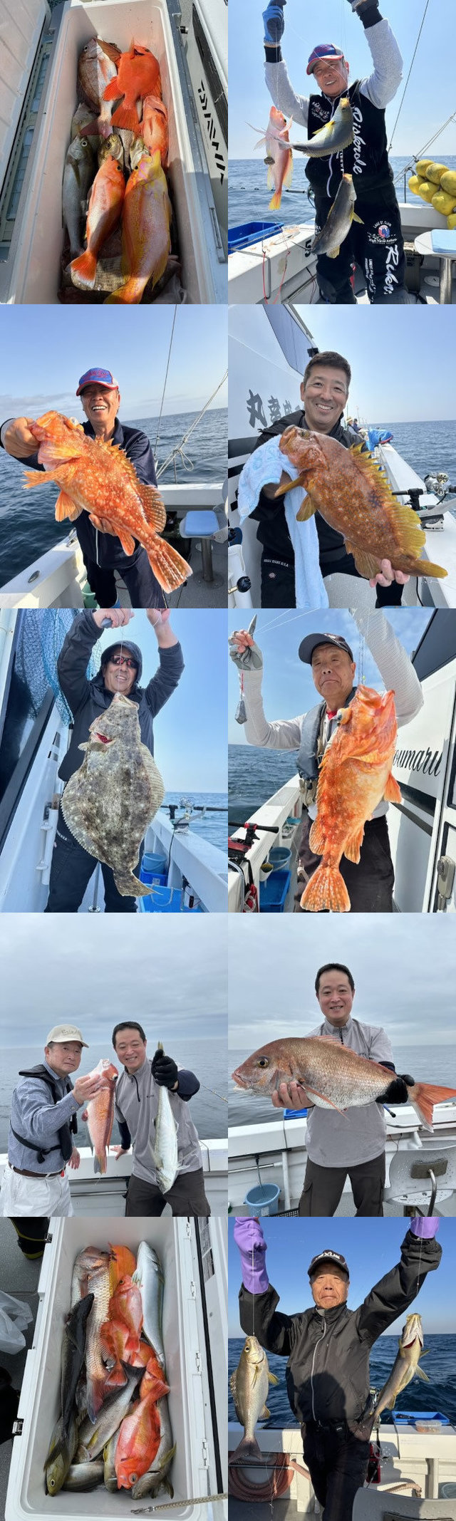 マダイ・キジハタ・イサキ・アマダイ(アカアマダイ)・カサゴ・ヒラメ