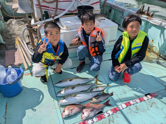 タイ(マダイ)・アジ(マアジ)・メジロ(ブリ)・イサギ(イサキ)