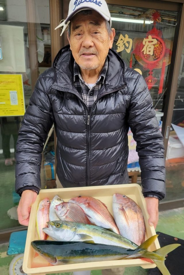 マダイ・カイワリ・イナダ(ブリ)・イトヨリ(イトヨリダイ)