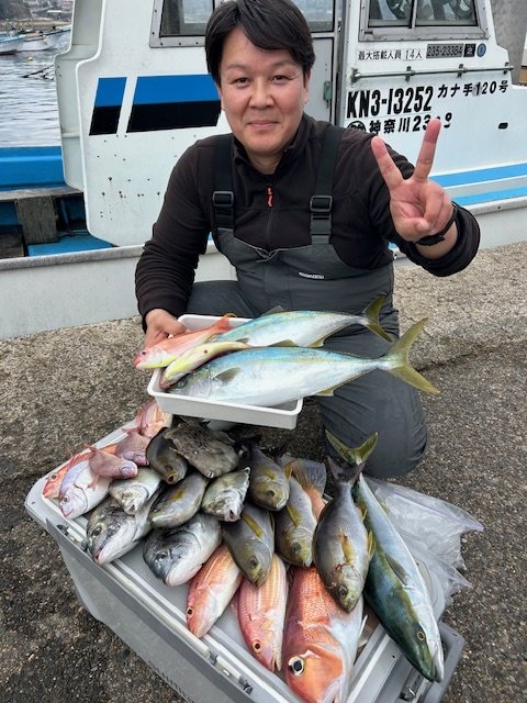 ハナダイ(チダイ)・クロダイ・カイワリ・イナダ(ブリ)・イサキ・アマダイ(アカアマダイ)・イトヨリ(イトヨリダイ)・オニカサゴ・カワハギ