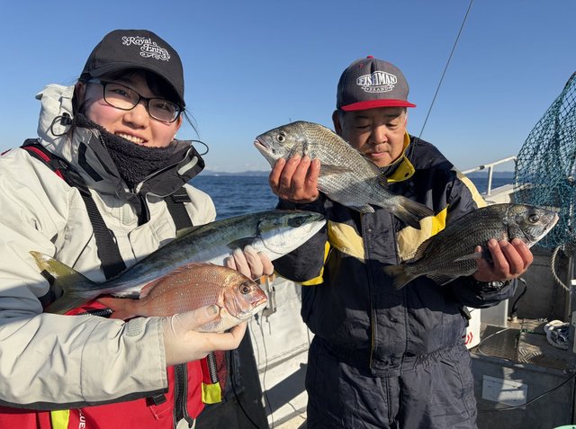 マダイ・チヌ(クロダイ)・イナダ(ブリ)