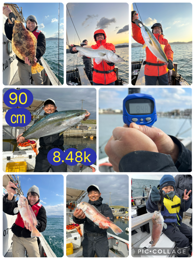 スズキ・ブリ・メジロ(ブリ)・シロアマダイ・ヒラメ